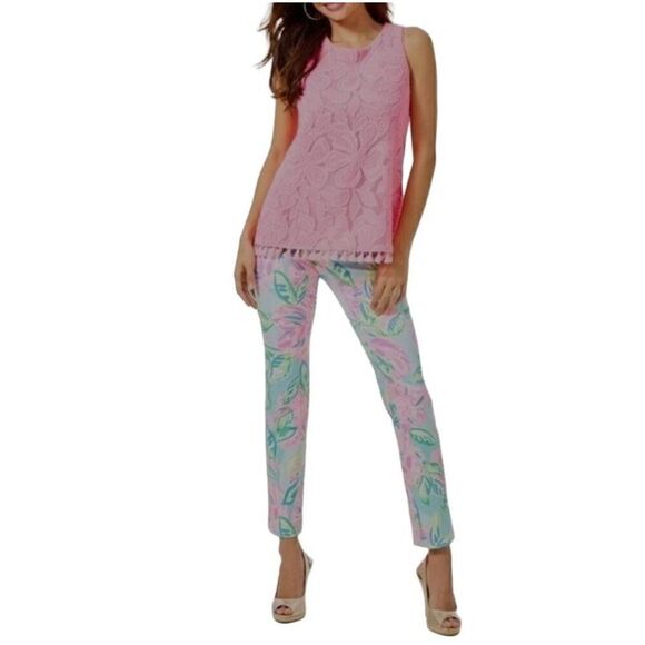 Lilly Pulitzer Kelly High Rise Skinny Ankle Pant Multicolor Totally Blossom Wome - Picture 4 of 16